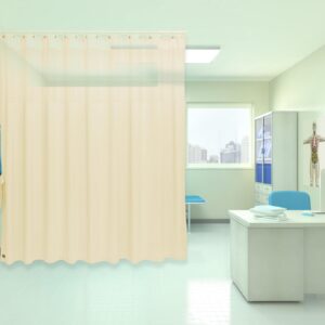 ABBRIGE Hospital Curtain Hanging Privacy Room Divider for Room Separation - Medical Fire Flame Retardant Cubicle Curtains (1 Panel, Beige, 9x8ft)