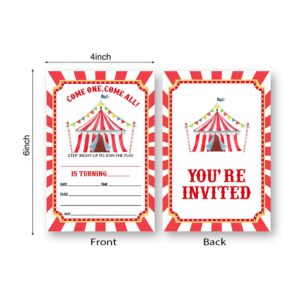 Carnival Circus Birthday Party Invitations Card For Kids, Carnival Circus Party, Circus Birthday Invitation. (061)Carnival Circus Birthday Party Invitations Card For Kids, Carnival Circus Party,