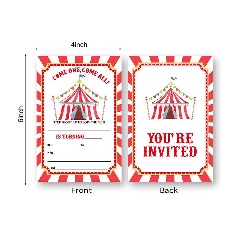 Carnival Circus Birthday Party Invitations Card For Kids, Carnival Circus Party, Circus Birthday Invitation. (061)Carnival Circus Birthday Party Invitations Card For Kids, Carnival Circus Party,