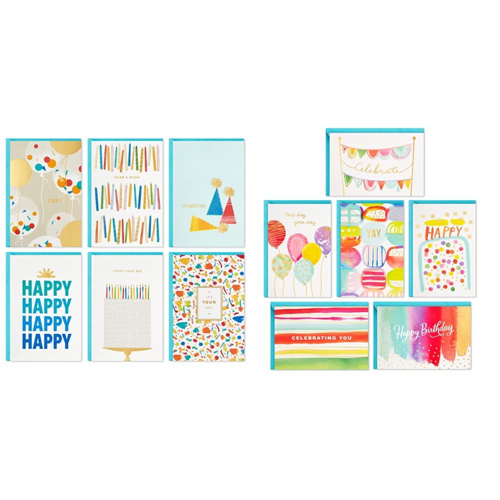 Hallmark Birthday Cards Assortment, 36 Cards with Envelopes & Birthday Cards Assortment, 36 Cards with Envelopes