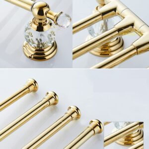 Swing Out Towel Bar, Antique Brass Crystal Folding Arm Swivel Hanger Bathroom Storage Organizer Rustproof Wall Mount, Hand Towel Holder for Shower Room, Kitchen Silver-4bars