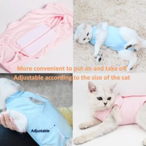 Cat Recovery Suit, Cat Surgery Recovery Suit for Surgical Abdominal Wounds, E-Collar Alternative for Cats and Dogs, After Surgery Wear, Cat Onesie for Cats After Surgery (Blue, Small)