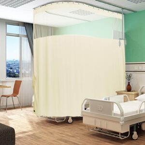 abbrige hospital curtain hanging privacy room divider for room separation - medical fire flame retardant cubicle curtains (1 panel, beige, 9x8ft)