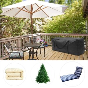 Txkrhwa Patio Cushion Storage Bag Outdoor Cushion Cover Patio Protective Bags Zippered with Handles Furniture Cover Waterproof Cover Storage Bag Black