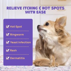 HICC PET Itch Relief Spray & Hot Spot Treatment for Dogs Cats - Rapidly Alleviate Dry Itchy Skin, Skin Allergies, Scratching, Excessive Licking, 2X Strength Formula, Safe for All Animals 10 Fl Oz