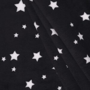 Mook Fabrics Fleece Flannel Star, Black Cut by The Yard