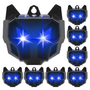 8 pcs solar animal repellent outdoor nocturnal animal repeller predator blue lights repellent devices waterproof coyote raccoon deer deterrent for garden yard farm chicken coop night guard protection