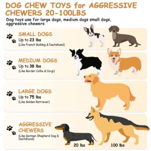 Sasadog Dogs Chew Toys for Aggressive Chewers, Tough Dog Toys, Indestructible Dog Toys, Tough Dog Toys, for Large/Medium Dogs Chew, Caterpillar, Brown