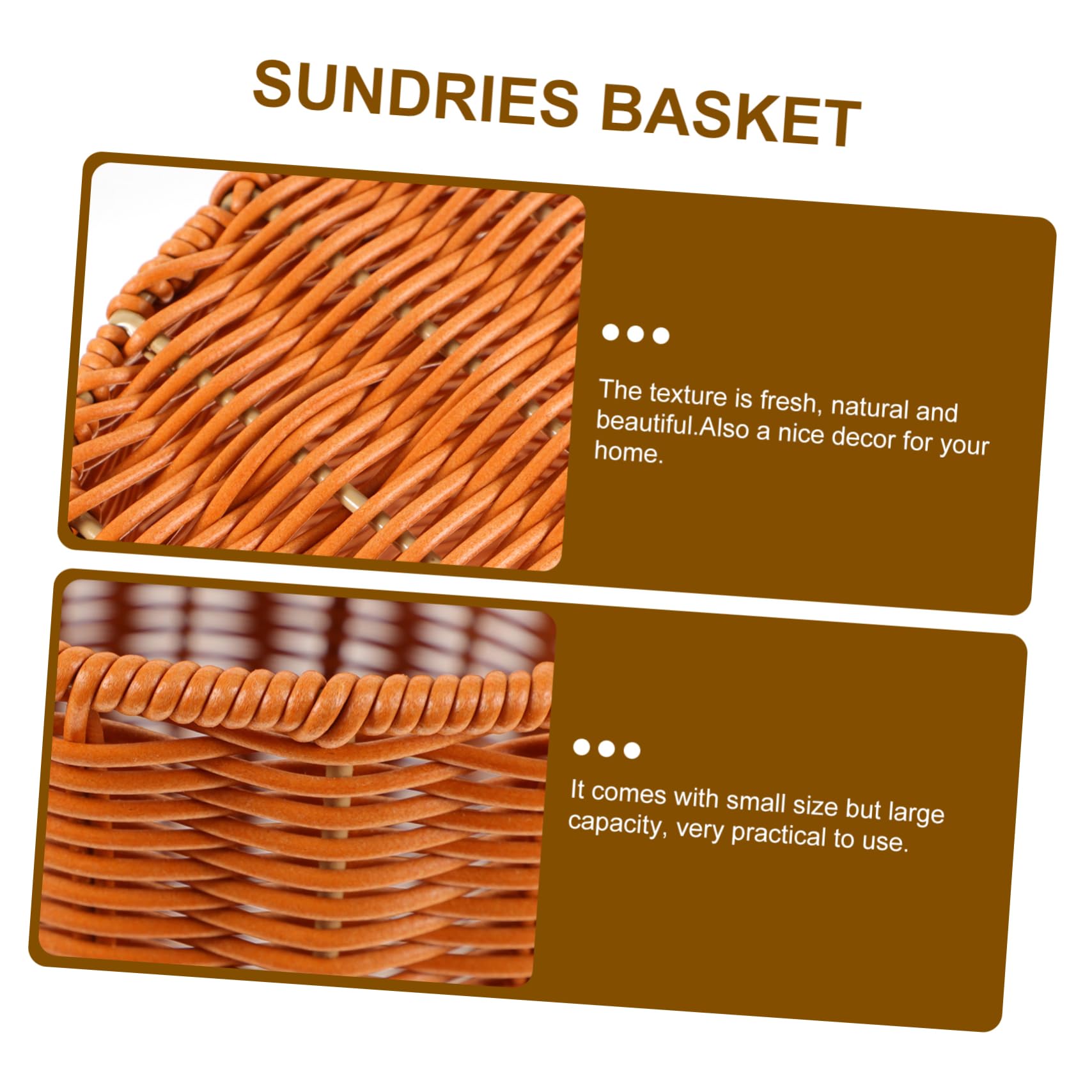 Toyvian Rattan Round Waste Basket, Woven Basket with Lid Wicker Basket Wastebasket Storage Basket for Bathroom Kitchen