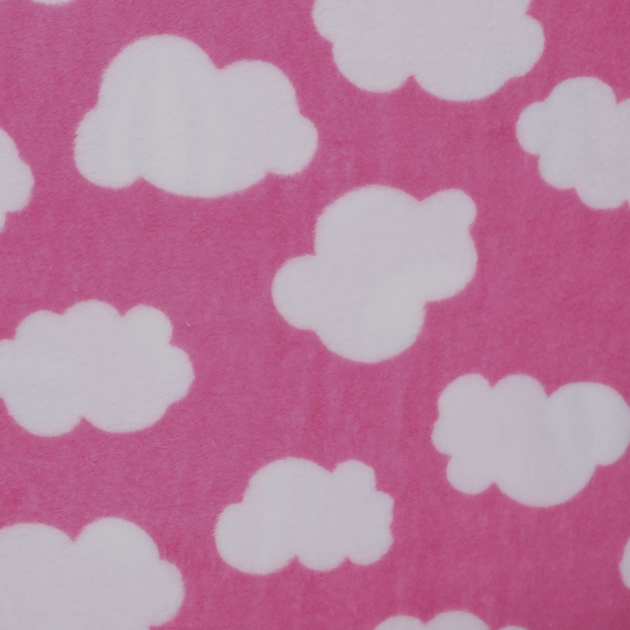 Mook Fabrics Fleece Flannel 2 Sided XU2017-FP-DP027 Balloon/Cloud, Pink Cut by The Yard