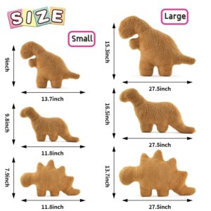 SNOWOLF Cute Dino Nugget Pillow Soft Squishy Dinosaur Chicken Nugget Pillow Plush Toy for Decorations (Can't Stand Still), Creative Gift Ideas for Boys Girls Easter Birthday (Stegosaurus), 13.7"