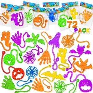 72 pcs halloween sticky hands toys for kids, trick or treat non candy, halloween goodie bag fillers for party favors classroom rewards prizes gifts