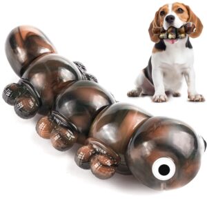 sasadog dogs chew toys for aggressive chewers, tough dog toys, indestructible dog toys, tough dog toys, for large/medium dogs chew, caterpillar, brown