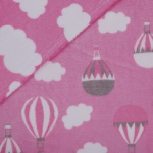 mook fabrics fleece flannel 2 sided xu2017-fp-dp027 balloon/cloud, pink cut by the yard