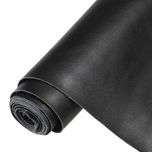 patikil pu faux leather fabric nappa grain 2 yards length 72"x54"x0.04" soft synthetic leather material sheets 1.2mm thick for sofa bags diy crafts, black