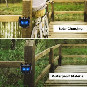 8 PCS Solar Animal Repellent Outdoor Nocturnal Animal Repeller Predator Blue Lights Repellent Devices Waterproof Coyote Raccoon Deer Deterrent for Garden Yard Farm Chicken Coop Night Guard Protection