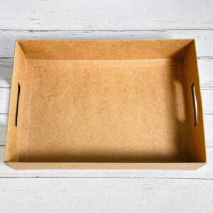 15-Pack 13" X 9" X 3" Brown Blyss Cookie Crate,Sturdy Cookie Serving Tray Great for Party Platters,Natural Kraft Paper Cardboard Tray use for Packaging and Hold Cookies,Take Out Container,Pack of 15