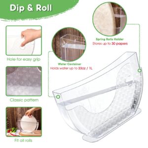 Rice Paper Water Bowl, Spring Roll Water Bowl, Rice Paper Holder with Side Pocket for Rice Paper Wrappers, Summer Rolls Maker Banh trang Holder