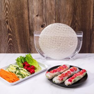 Rice Paper Water Bowl, Spring Roll Water Bowl, Rice Paper Holder with Side Pocket for Rice Paper Wrappers, Summer Rolls Maker Banh trang Holder