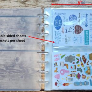 Disc Bound Sticker Storage and Photo Album with Double Sided 4x6 Pockets