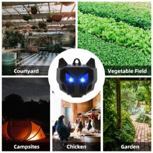 8 PCS Solar Animal Repellent Outdoor Nocturnal Animal Repeller Predator Blue Lights Repellent Devices Waterproof Coyote Raccoon Deer Deterrent for Garden Yard Farm Chicken Coop Night Guard Protection