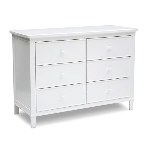 Delta Children Haven 6 Drawer Dresser with Interlocking Drawers - Greenguard Gold Certified, White