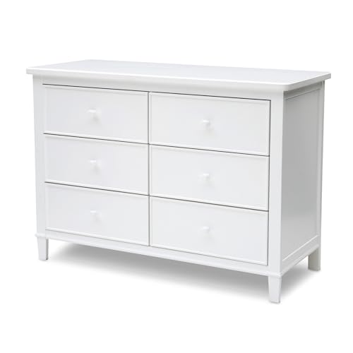 Delta Children Haven 6 Drawer Dresser with Interlocking Drawers - Greenguard Gold Certified, White