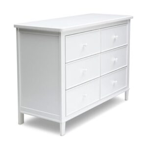 Delta Children Haven 6 Drawer Dresser with Interlocking Drawers - Greenguard Gold Certified, White