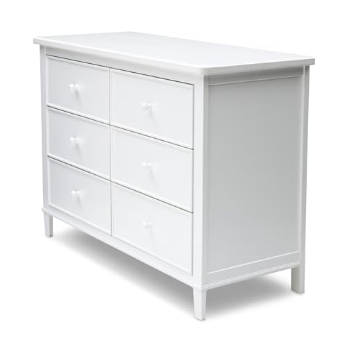 Delta Children Haven 6 Drawer Dresser with Interlocking Drawers - Greenguard Gold Certified, White