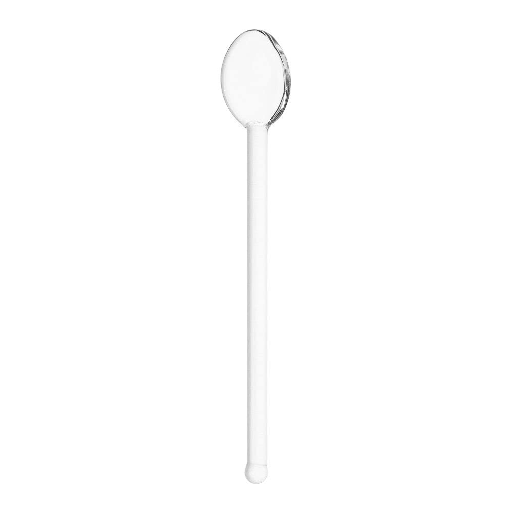 1/6PCS Clear Glass Coffee Spoon,Mixing Spoon Glass Coffee Milk Tea Spoons Long Handle Spoon for Home(transparent)