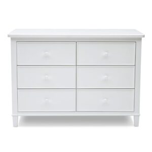 Delta Children Haven 6 Drawer Dresser with Interlocking Drawers - Greenguard Gold Certified, White