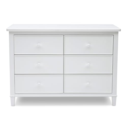 Delta Children Haven 6 Drawer Dresser with Interlocking Drawers - Greenguard Gold Certified, White