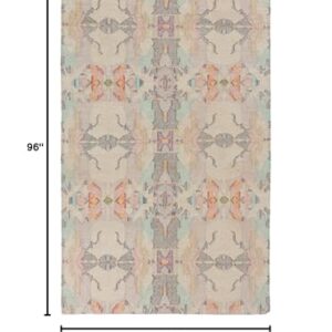 Dash and Albert Chapel Hill Cotton Area Rug - 5' x 8' Multicolor Geometric Hand Loom Knotted Accent Rug - Durable, Low Pile, High Traffic Living Room, Hallway