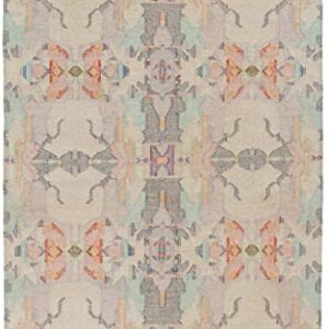 Dash and Albert Chapel Hill Cotton Area Rug - 5' x 8' Multicolor Geometric Hand Loom Knotted Accent Rug - Durable, Low Pile, High Traffic Living Room, Hallway