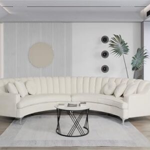 Legend Vansen Curved Sectional for Living Room Velvet Symmetrical Modular Sectional Sofa Couch