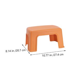 Veemoon 1pc Plastic Stool Kid Stool Plastic Foot Stool Step Stool for Adults Creative Footstool Household Stool Anti-Skid Stool Pp Thicken Orange Square Stool Baby Kids' Step Stools