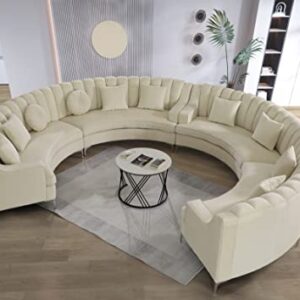 Legend Vansen Curved Sectional for Living Room Velvet Symmetrical Modular Sectional Sofa Couch