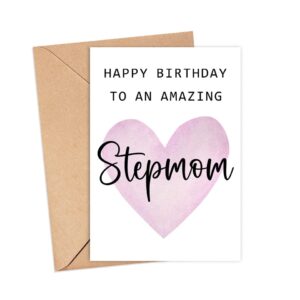 Happy Birthday To An Amazing Stepmom Card - Cute Birthday Card For Stepmom - Greeting Card - Amazing Stepmom Card - Stepmom Birthday Gift - Best Stepmom Birthday Card - Gift Idea Happy Birthday