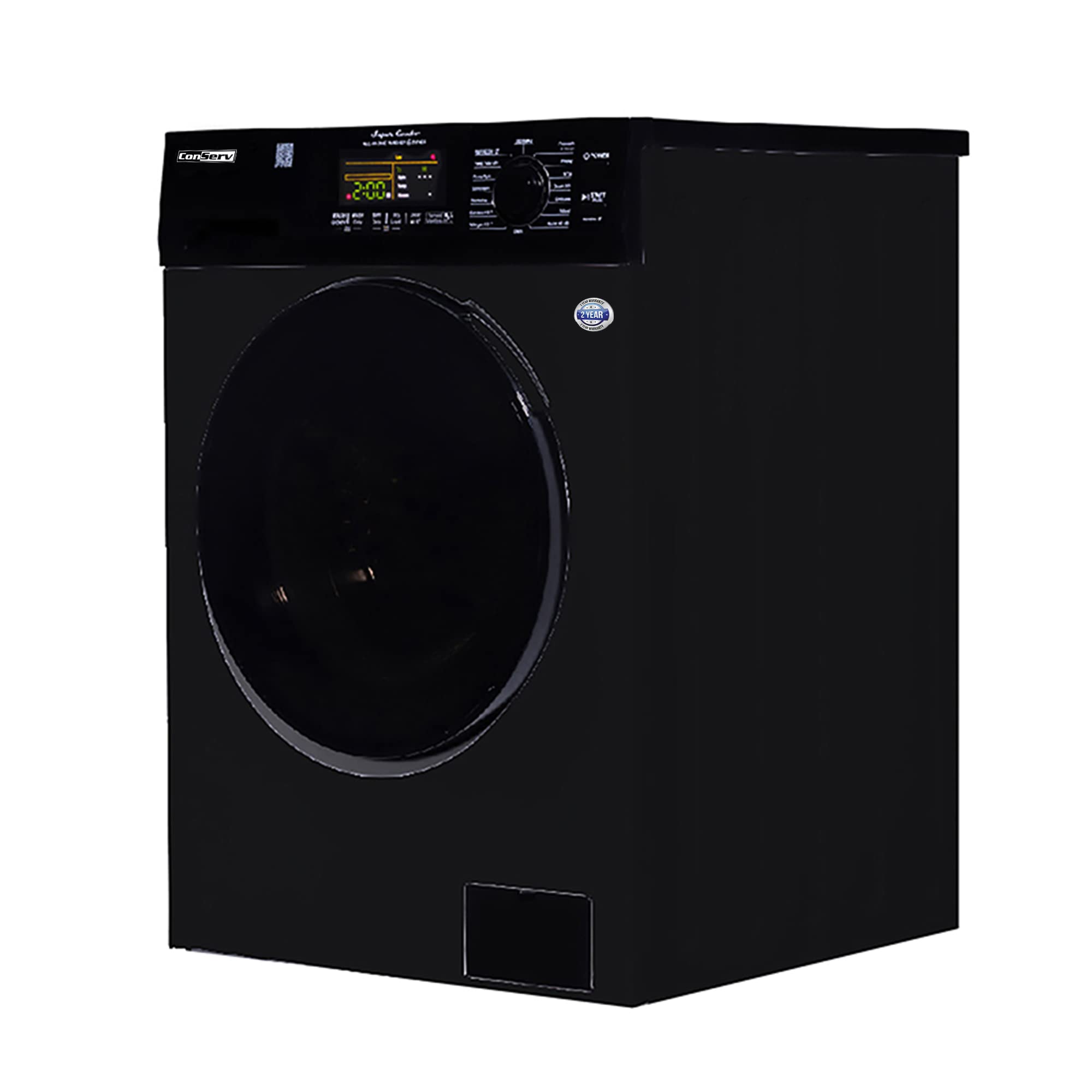 Conserv 15 lbs Compact Combo Sani Washer Vented/Ventless Dryer with Pet Cycle (Black)