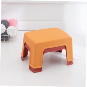 Veemoon 1pc Plastic Stool Kid Stool Plastic Foot Stool Step Stool for Adults Creative Footstool Household Stool Anti-Skid Stool Pp Thicken Orange Square Stool Baby Kids' Step Stools