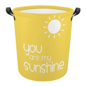 large laundry hamper, bag, you are my sunshine yellow waterproof dirty clothes laundry basket collapsible washing bin with handles for college dorm, family essentials