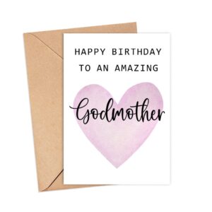 Happy Birthday To An Amazing Godmother Card - Cute Birthday Card For Godmother - Greeting Card - Amazing Godmother - Godmother Birthday Gift - Best Godmother Birthday Card - Gift Idea Happy Birthday