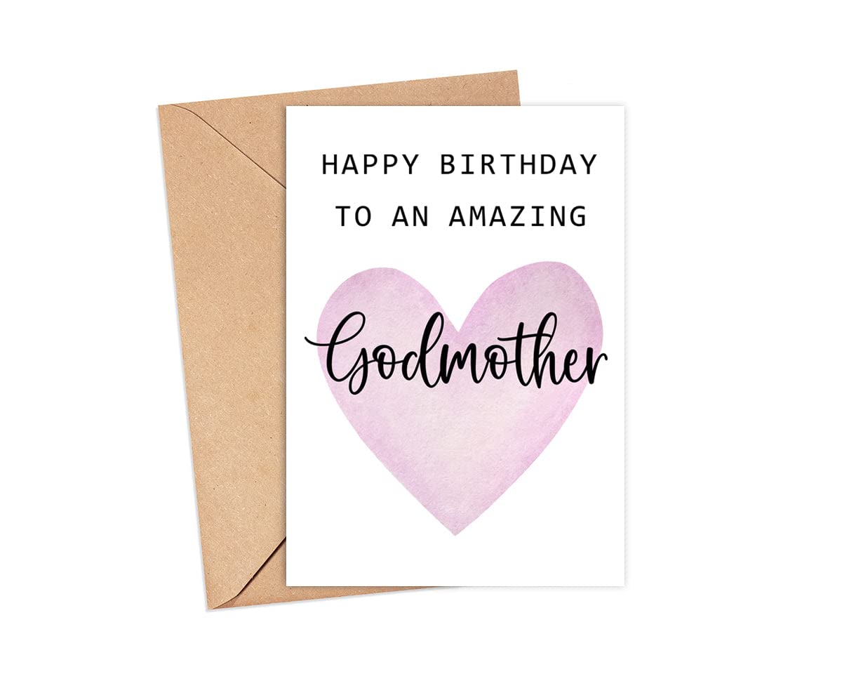 Happy Birthday To An Amazing Godmother Card - Cute Birthday Card For Godmother - Greeting Card - Amazing Godmother - Godmother Birthday Gift - Best Godmother Birthday Card - Gift Idea Happy Birthday