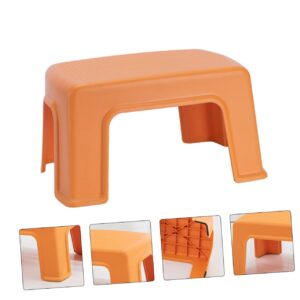 Veemoon 1pc Plastic Stool Kid Stool Plastic Foot Stool Step Stool for Adults Creative Footstool Household Stool Anti-Skid Stool Pp Thicken Orange Square Stool Baby Kids' Step Stools