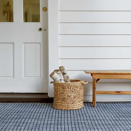 Dash and Albert Coco Indoor/Outdoor Area Rug - 8' x 10' Blue Plaid Handwoven Washable Accent Rug - Durable, Fade Resistant, High Traffic Friendly