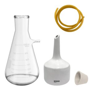 Buchner Funnel Filter Flask Set with 1000ml Filter Bottle and 80mm Buchner Ceramic Funnel Which Used in Laboratory