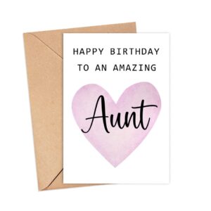 TunlaStore Happy Birthday To An Amazing Aunt Card - Cute Birthday Card For Aunt - Greeting Card - Amazing Aunt Card - Aunt Birthday Gift - Best Aunt Birthday Card - Gift Idea Happy Birthday