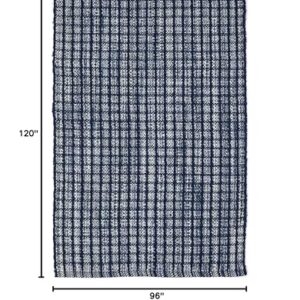 Dash and Albert Coco Indoor/Outdoor Area Rug - 8' x 10' Blue Plaid Handwoven Washable Accent Rug - Durable, Fade Resistant, High Traffic Friendly