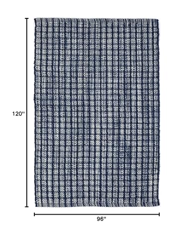 Dash and Albert Coco Indoor/Outdoor Area Rug - 8' x 10' Blue Plaid Handwoven Washable Accent Rug - Durable, Fade Resistant, High Traffic Friendly