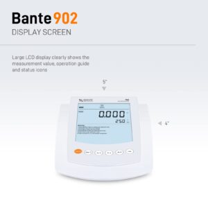 Bante 902 Benchtop pH Conductivity Meter | Containing pH, Conductivity, TDS, Salinity, Resistivity Measurement Modes | Accuracy ±0.002 pH, ±0.5% F.S. | 500 Sets of Data Storage | USB Interface